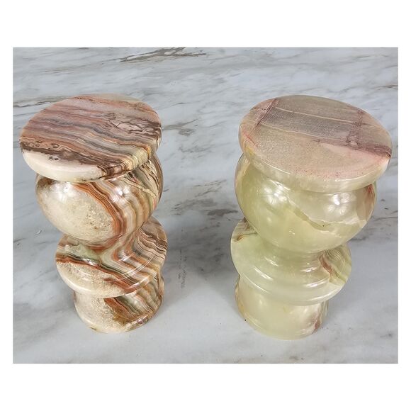 Green Onyx candle holders set, stone holders for relaxation and romantic evening - Picture 8 of 10